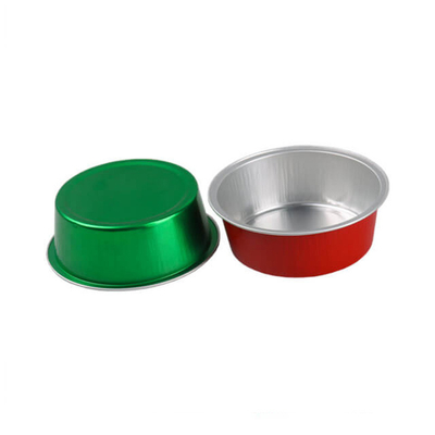 contenitori di alimento eliminabili del di alluminio 150ml intorno al coperchio variopinto di Mini Cupcake Baking Cups With