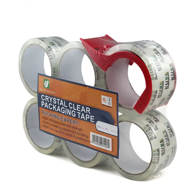 Cartone che sigilla il nastro d'imballaggio Crystal Clear Pressure Sensitive trasparente di BOPP