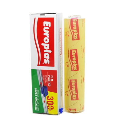 La cucina molle su ordinazione del PVC del PE aderisce pellicola trasparente di conservazione fresca della plastica del commestibile dell'involucro con la taglierina