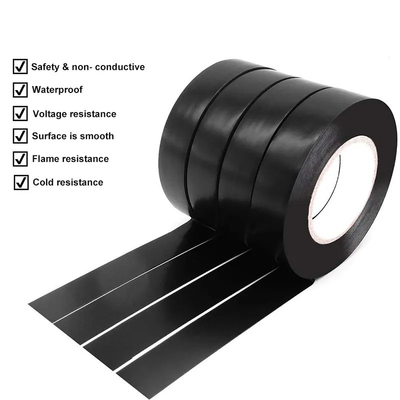 Il nastro elettrico resistente del PVC ha personalizzato ignifugo nero